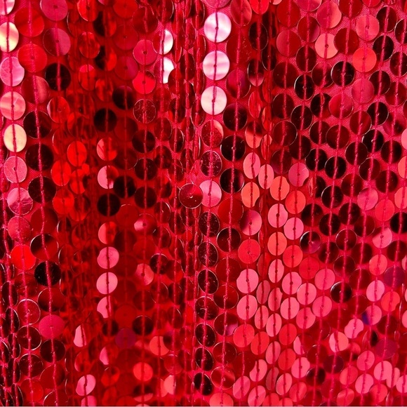 Vintage Niteline Della Roufogali Red Sequin Beaded Gown Maxi Dress Size 12 - Picture 10 of 12